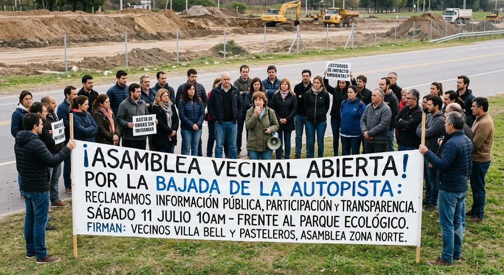Preocupación  de los vecinos por la nueva bajada de la Autopista Buenos Aires-La Plata