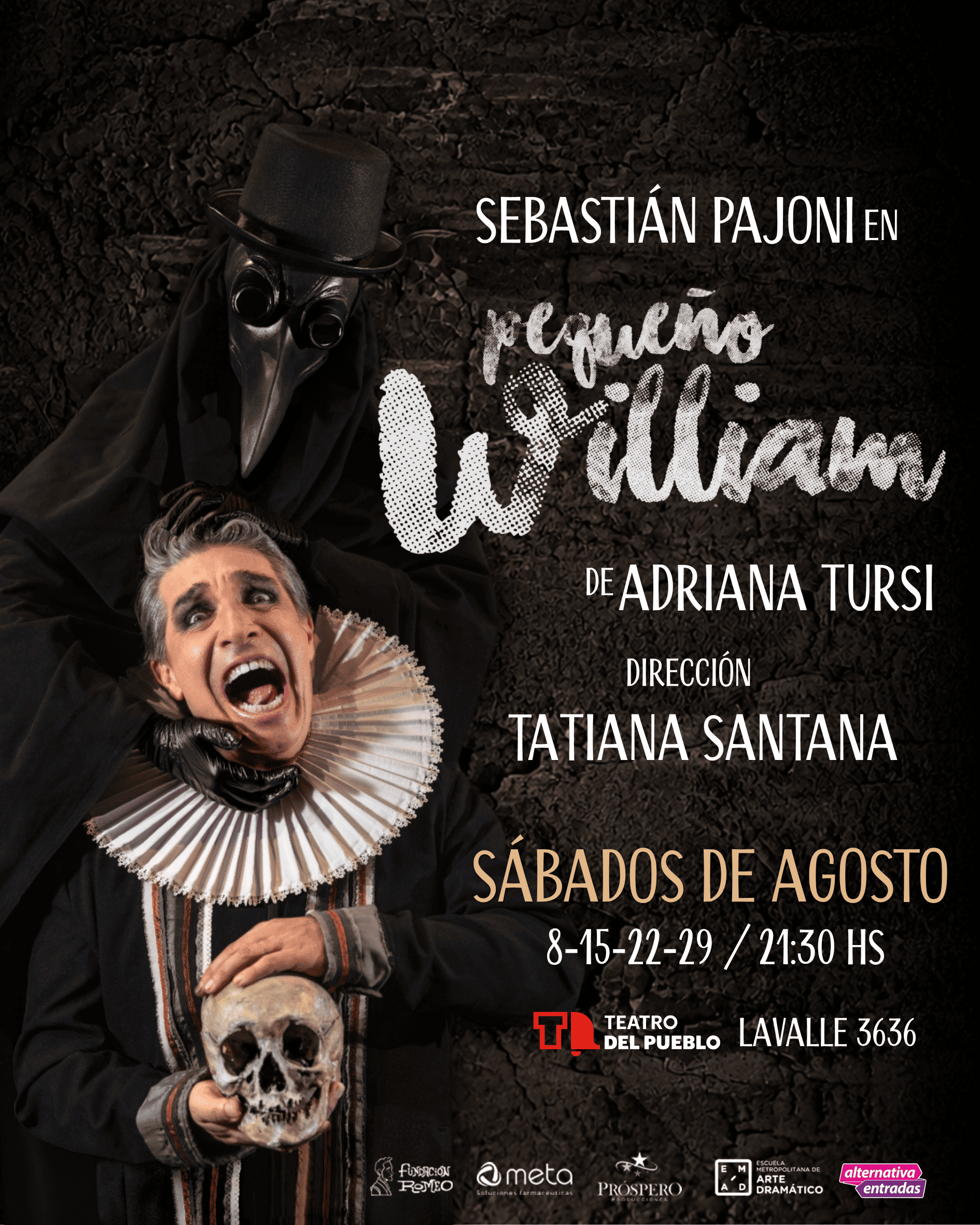 Agotó dos meses de funciones y regresa: «Pequeño William», la versión unipersonal de Hamlet, vuelve al Teatro del Pueblo