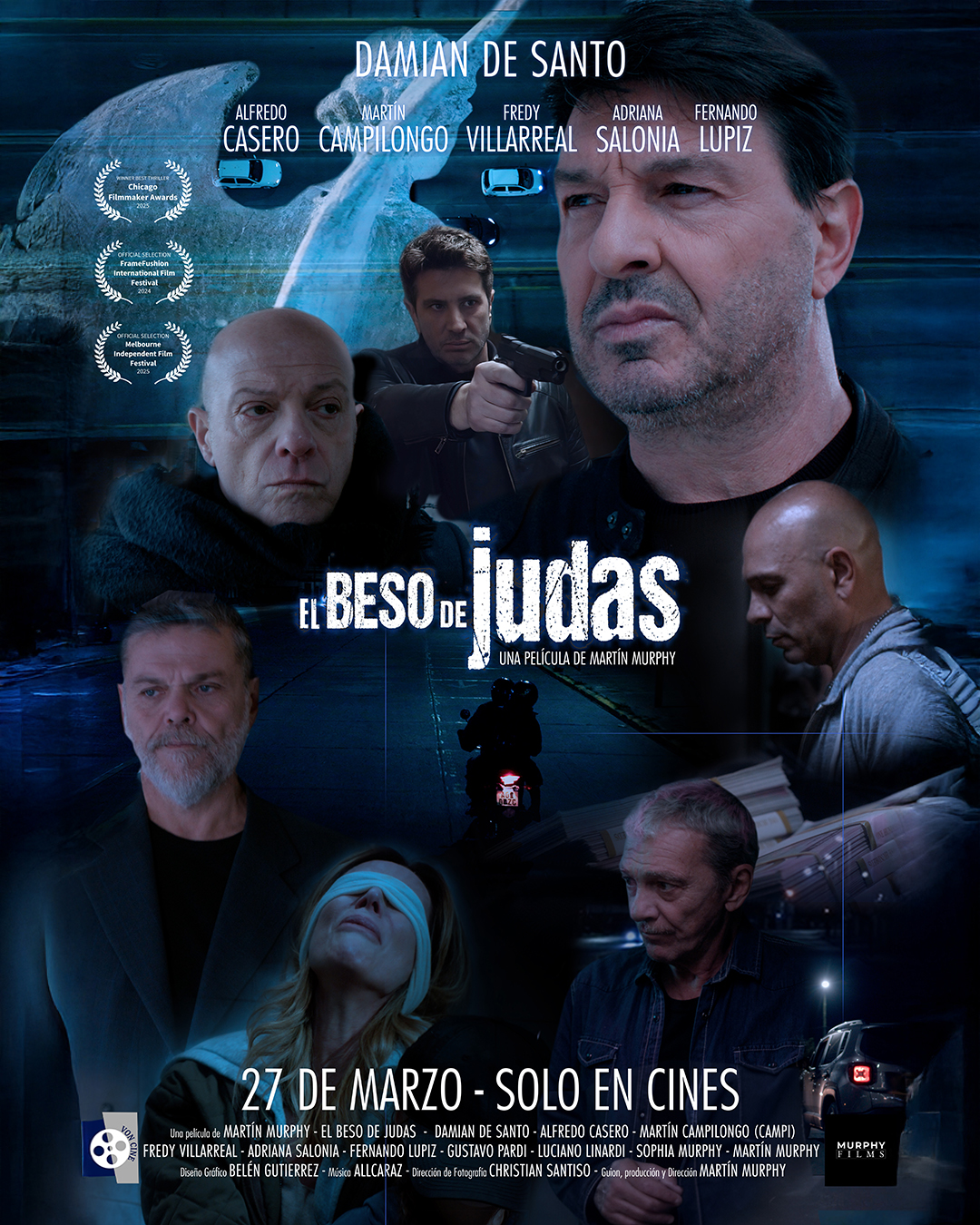 Damián de Santo, Alfredo Casero y Campi encabezan el thriller «El Beso de Judas» en Prime Video