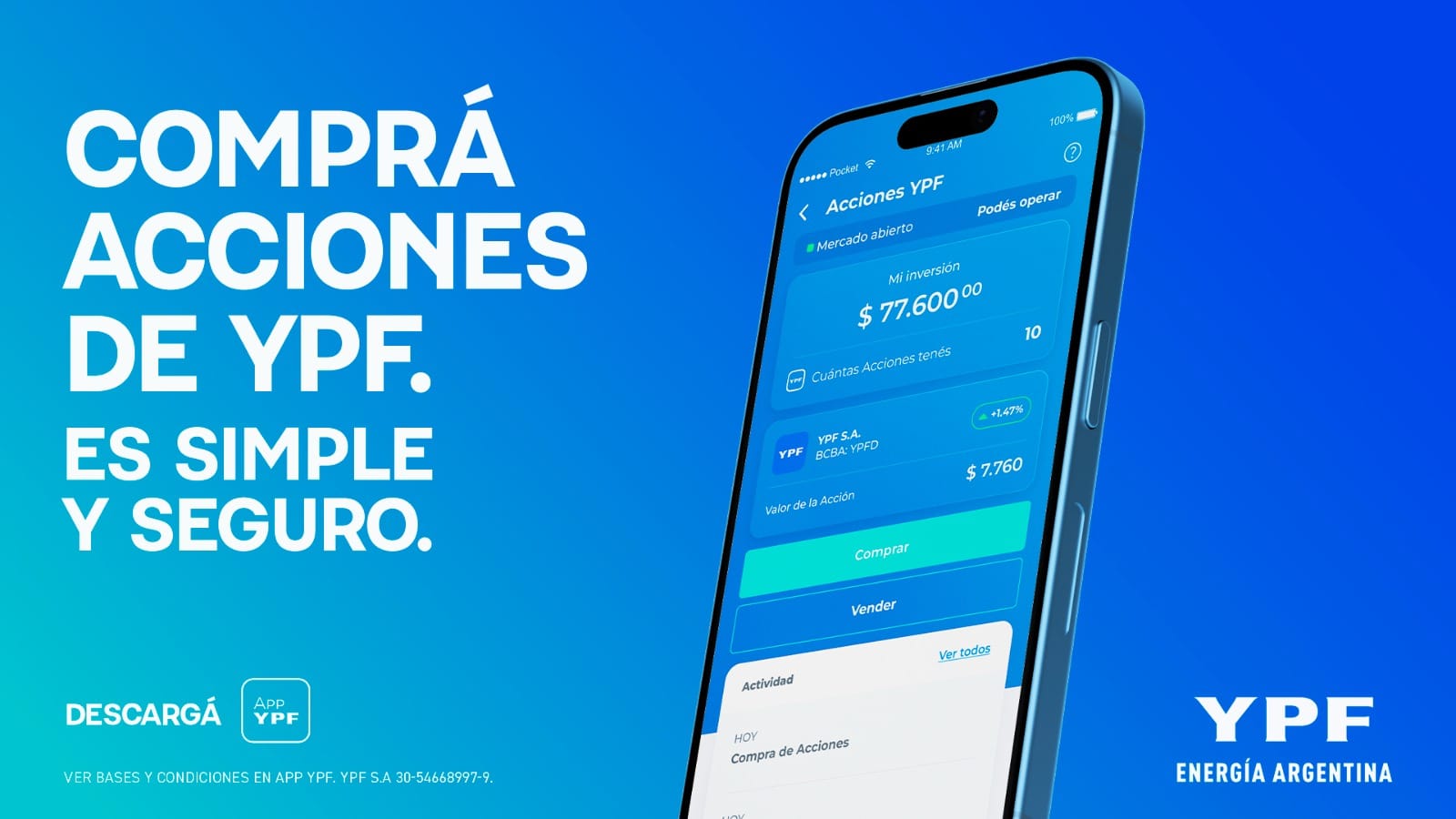 YPF revoluciona su ecosistema digital: ahora se pueden comprar y vender acciones directamente desde su app