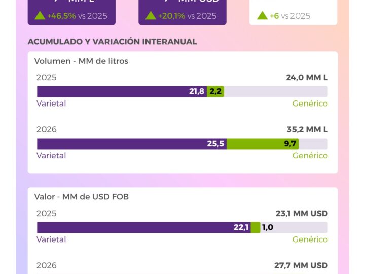 Impulso de los genéricos y liderazgo del Malbec: el vino a granel argentino sumó 6 nuevos mercados y facturó USD 27,7 millones