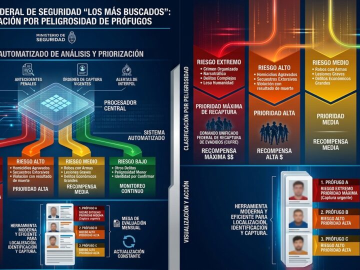 El Gobierno lanzó “Los Más Buscados”: un sistema para clasificar la peligrosidad de prófugos