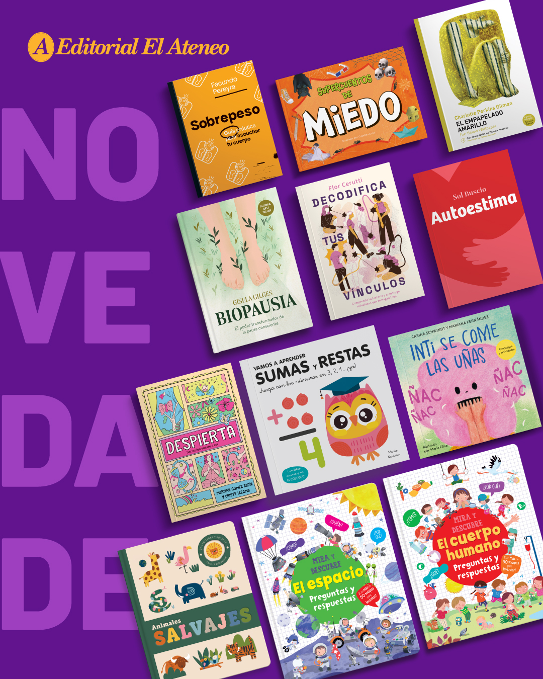 Novedades de Editorial El Ateneo para octubre: de la salud integral a los grandes clásicos y la literatura infantil
