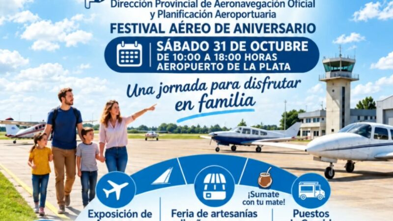 Festival Aéreo en La Plata: exposición de aviones, feria y gastronomía para festejar los 90 años de la DPAOyPA