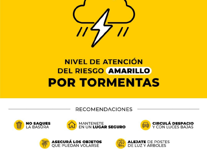 La Plata: por tormentas, establecen nivel de alerta amarillo