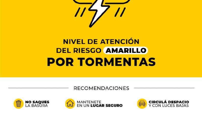 La Plata: por tormentas, establecen nivel de alerta amarillo